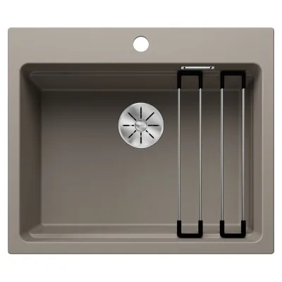 Blanco Lavello a una vasca ETAGON 6 Total Black 2524546 finitura tartufo da 60x51 cm - Sopratop