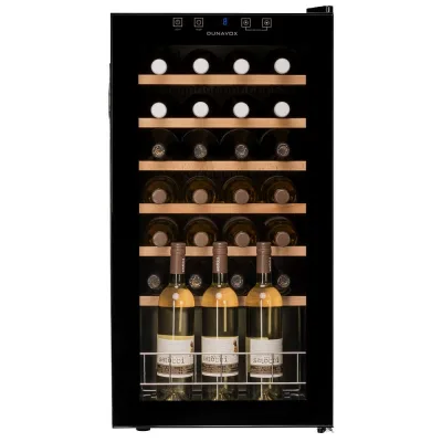 Dunavox Cantina vino a libera installazione Home-28 DXFH-28.88 finitura full glass nero da 43 cm