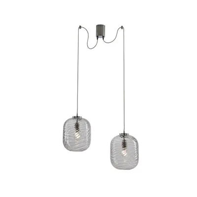 Lampadario a sospensione trasparente in vetro, lampadine E27 24.5x33.1cm