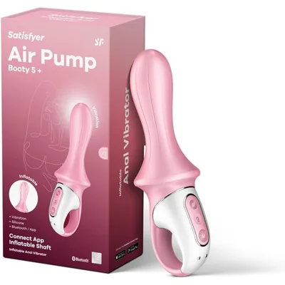 Satisfyer Air Pump Booty 5+ rosa plug gonfiabile app 12 vibrazioni IPX7 USB