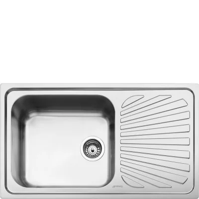 Smeg Lavello una vasca con gocciolatoio a destra SG861D finitura acciaio inox spazzolato da 86 cm - IN PROMOZIONE FINO AL 30/06