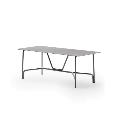Unopiù Tavolo fisso SALÒ in alluminio e piano a scelta da 203x90 cm - IN PROMOZIONE FINO AL 6/07
