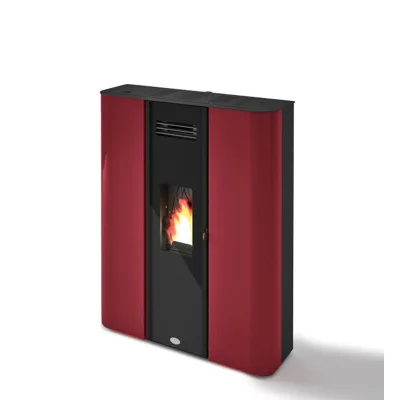Eva Calòr Stufa a pellet ermetica slim DILETTA 901660600 finitura rosso