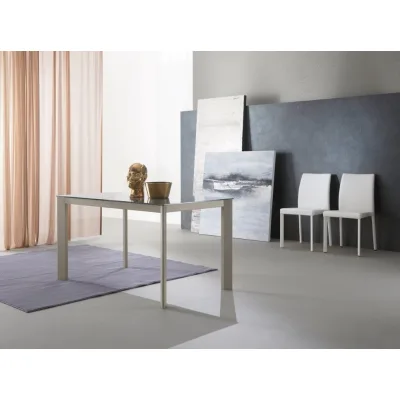 Zamagna Tavolo allungabile Briefing T1167 con piano in ceramica bianco pietra da 160x90 cm