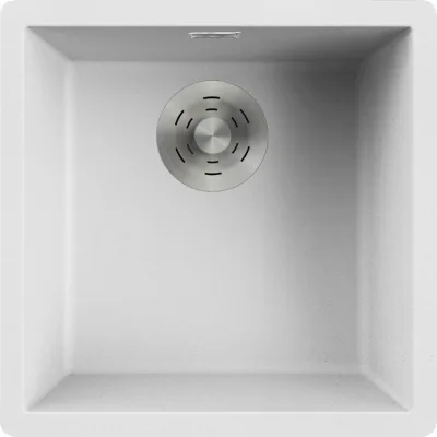 Elleci Lavello una vasca ZEN 102 LKZ10296 finitura composito K96 bianco da 45.6x45.6 cm