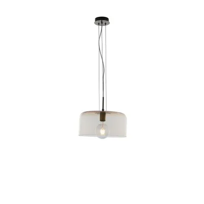 Lampadario a sospensione in vetro soffiato ambra, lampadina E27, 30x150cm