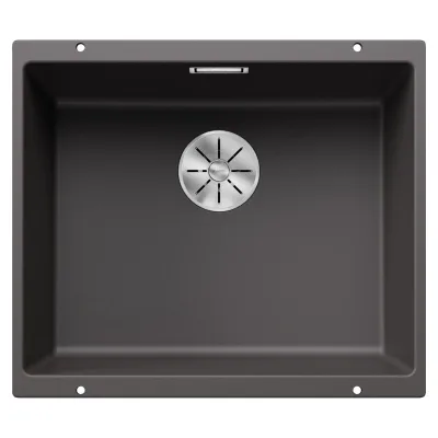 Blanco Lavello a una vasca SUBLINE 500-U Dark Steel 4523433 finitura grigio roccia da 53x46 cm - Sottotop