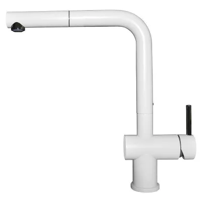 Elleci Miscelatore monocomando con canna girevole e doccetta estraibile STREAM PLUS MKKSTP96 finitura K96 bianco