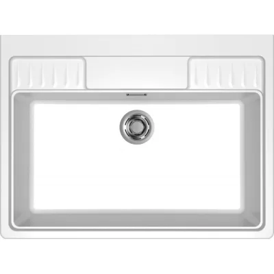 Elleci Lavello una vasca SPAZIO 900 EXTRA LKS90096XLP finitura composito K96 bianco da 90x66.5 cm