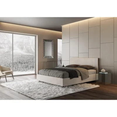 Ityhome Letto matrimoniale Rosal in tessuto Labirinto 01 da 160 cm