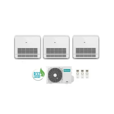 Climatizzatore Condizionatore Hisense Trial 9+9+9 A Console Akt 9000+9000+9000 Btu 3amw72u4rfa R32 A++ Comando Remoto New