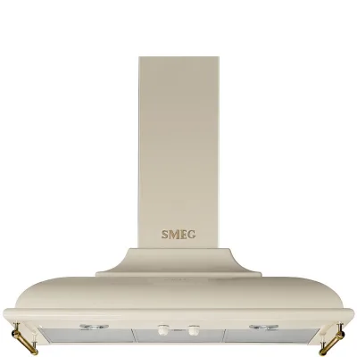 Smeg Cappa a parete KC19POE finitura panna e ottone da 90 cm