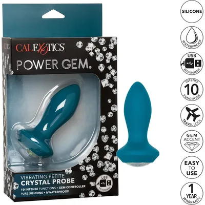Plug Anale Power Gem Calexotics 10 funzioni intense silicone 9,5/7 cm USB IPX7