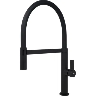 PRONTA CONSEGNA - Elleci Miscelatore monocomando con canna alta girevole e doccetta estraibile WAVE MOKWAVBK finitura BK nero