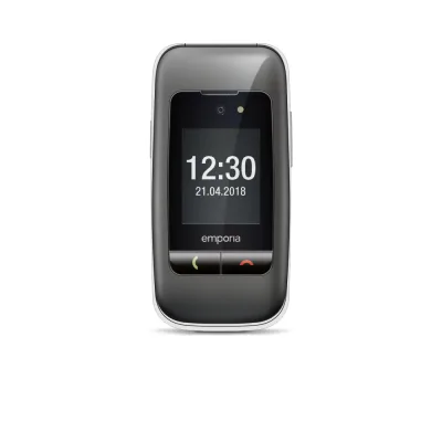 EMPORIA ONE SENIOR PHONE 2G 2.8" CLAMSHELL TASTI GRANDI SOS OPZIONALE 3 TASTI SCELTA RAPIDA FOTOCAMERA GRIGIO SILVER