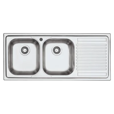 Barazza Lavello due vasche con gocciolatoio dx B_FAST 1LFS12D finitura inox satinato da 116x50 cm - IN PROMOZIONE FINO AL 6/07