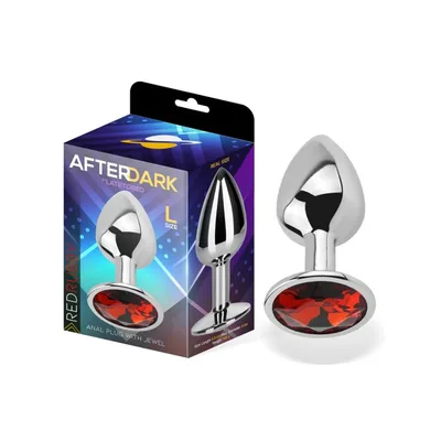 Plug anale grande alluminio argento base gioiello rosso sex toy luxury