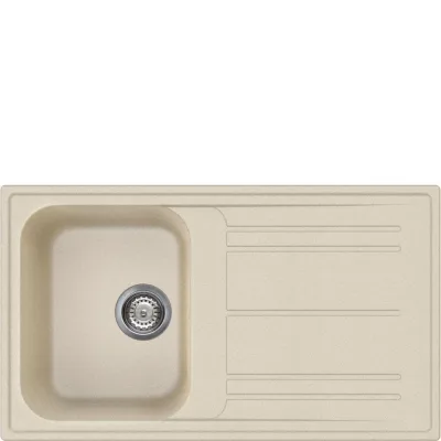 Smeg Lavello una vasca con gocciolatoio LZ861AV2 finitura avena da 86 cm - IN PROMOZIONE FINO AL 30/06