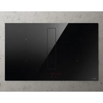 Elica: Piano cottura a induzione con cappa NIKOLATESLA FIT XL BL/A/83 PRF0179476 in vetro nero da 83 cm