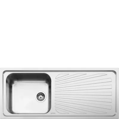 Smeg Lavello una vasca con gocciolatoio a destra SGE116.1D finitura acciaio inox spazzolato da 116 cm - IN PROMOZIONE FINO AL 30/06