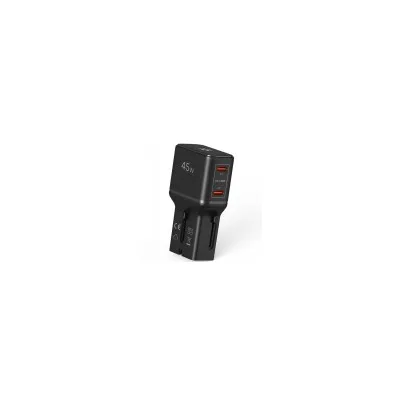 CELLY 2USB-C MULTIPLUG SLIM 45W BLACK MULTIPLUGSL45W