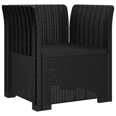 Rezia — Poltrona 1 posto aspetto rattan, polipropilene antracite