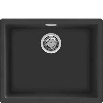 Smeg S Lavello una vasca VZP56N finitura nero da 55.6x45.6 cm - Sopratop/Sottotop - PROMOZIONE ATTIVA FINO AL 19/10