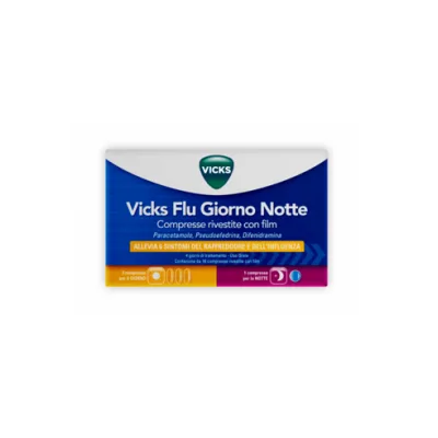 VICKS FLU GIORNO NOTTE 12+4 COMPRESSE