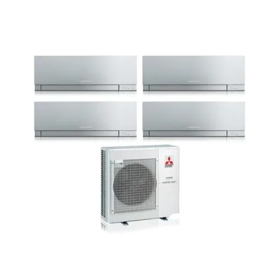 Climatizzatore Condizionatore MITSUBISHI ELECTRIC Quadri Split 7+7+7+7 serie KIRIGAMINE ZEN SILVER MSZ-EF Inverter con MXZ-4F72VF WI-FI INTEGRATO R-32 7000+7000+7000+7000 A++/A+