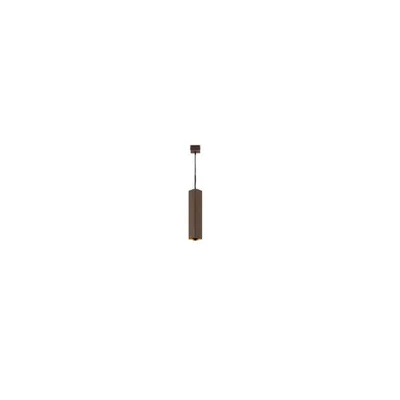 Lampadario a sospensione struttura quadrata in metallo bronzo, lampadina GU10, 6x200x30cm