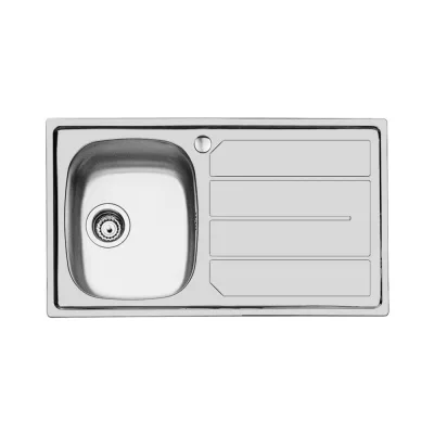 Foster Lavello una vasca con gocciolatoio a destra 1186 162 finitura acciaio inox da 86x50 cm - IN PROMOZIONE FINO AL 30/06
