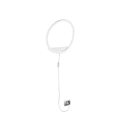 Applique circolare bianca in metallo e diffusore in silicone, 1 LED 15W, CCT, 35x35cm
