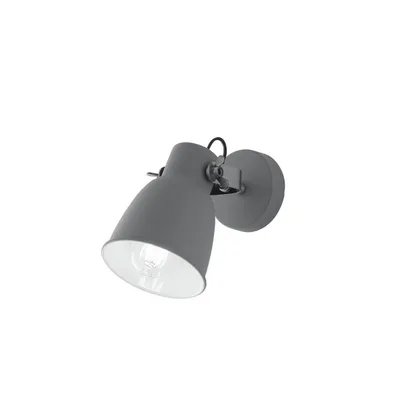 Applique in metallo grigio con diffusore orientabile, lampadina E27, 12.3x19.5cm