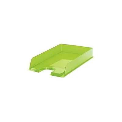 Esselte Europost Vivida Vassoio Documenti Formato Verticale A4 Spazio per Etichetta di Identificazione Colore VERDE TRASPARENTE