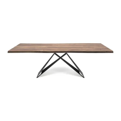 Cattelan Tavolo fisso Premier Wood con struttura in acciaio verniciato e piano in legno