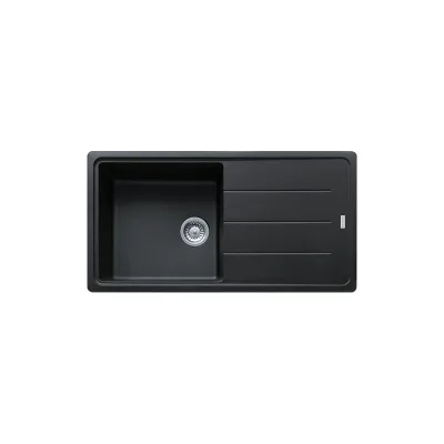 Franke: Lavello una vasca con gocciolatoio Boston BFG 611-97 114.0276.112 finitura fragranite nero da 97x50 cm
