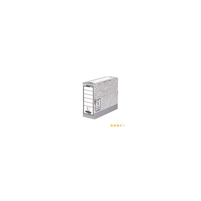 Fellowes Bankers Box Ultimate File Box 100 mm A4 Fastfold Self Assembly Cartone riciclato certificato FSC Colore grigio