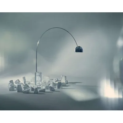 Flos Lampada da terra a luce diretta Arco K in vetro