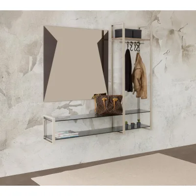 X.ABITAre Libreria a parete Look art. DL2022 con struttura in alluminio da 160 cm - Composizione 9