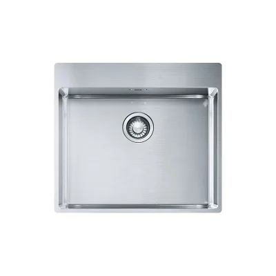 PRONTA CONSEGNA - Franke: Lavello una vasca Franke Box Incasso Semifilo/Filotop BXX 210-54 TL 127.0369.295 finitura inox satinato da 57x51 cm