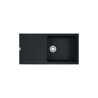 Franke: Lavello una vasca con gocciolatoio Maris MRG 611-L 114.0630.730 finitura fragranite black matt da 97x50 cm