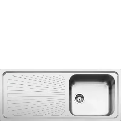 Smeg Lavello una vasca con gocciolatoio a sinistra SGE116.1S finitura acciaio inox spazzolato da 116 cm - IN PROMOZIONE FINO AL 30/06