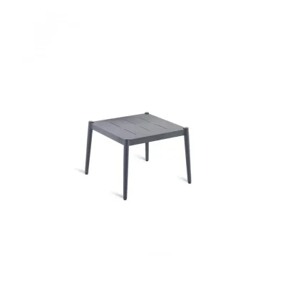 Unopiù Tavolino fisso LUCE in alluminio con piano a scelta da 56x56 cm