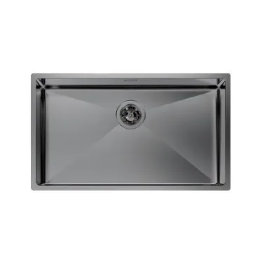 Foster Lavello una vasca 1717 856 finitura acciaio PVD gun metal da 75x44 cm - IN PROMOZIONE FINO AL 30/06