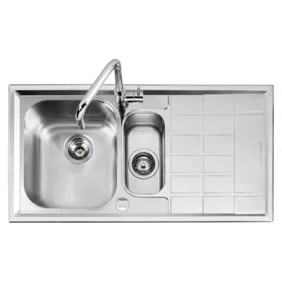 Barazza Lavello una vasca con vaschetta e gocciolatoio dx B_LEVEL 1LLV100/D finitura inox satinato da 86x50 cm - PROMOZIONE ATTIVA FINO AL 19/10