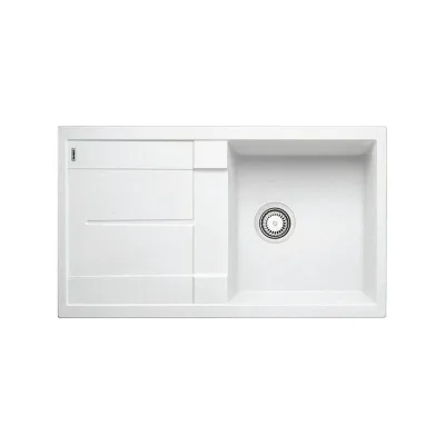 Blanco Lavello una vasca con gocciolatoio METRA 5 S 1513205 finitura bianco da 86x50 cm - Sopratop
