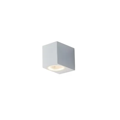 Applique da esterno cubica bianca in alluminio, 1 luce GU10, 6.7x8cm