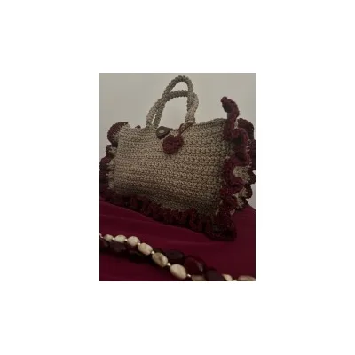 BORSA ARTIGIANALE "BOURDEAUX" IN CORDINO ALL'UNCINETTO PERSONALIZZABILE