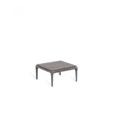 Unopiù Tavolino basso fisso EXPERIENCE con struttura in alluminio e piano in WaProLace antique brown da 50x50 cm