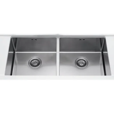 Alpes Lavello sottotop a due vasche LSR 83/2V in acciaio inox da 83.5x43 cm